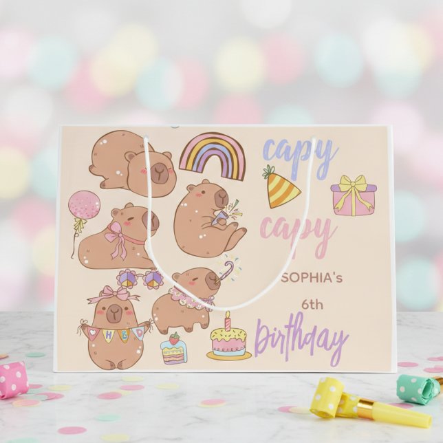 Capy capy birthday large gift bag (Creator Uploaded)