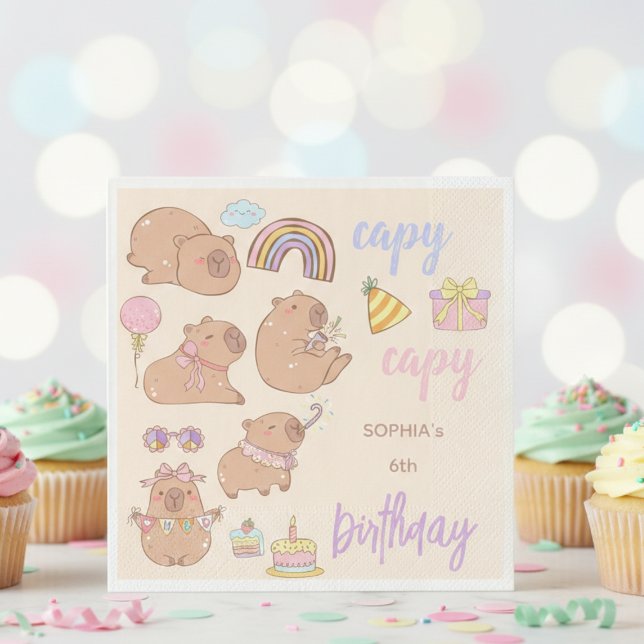 Capy capy birthday napkin (Creator Uploaded)