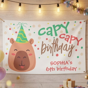 Capy capy capybara birthday banner