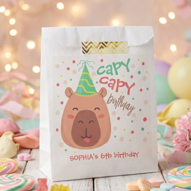 Capy capy capybara birthday favour bags (Creator Uploaded)