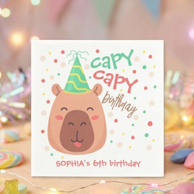 Capy capy capybara birthday napkin (Creator Uploaded)