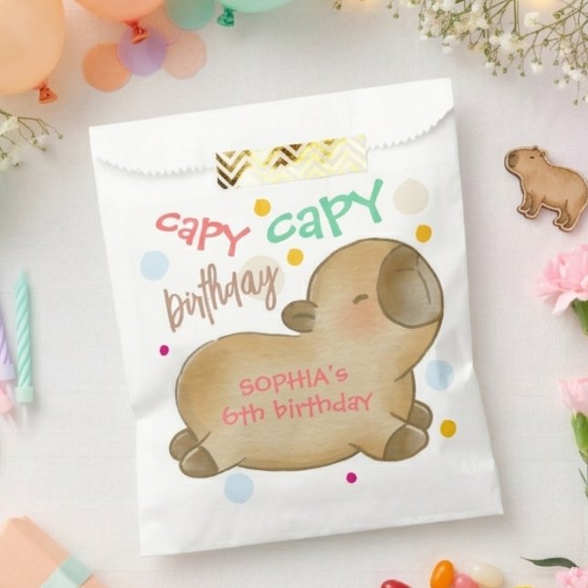 Capy capybara birthday favour bags (Creator Uploaded)
