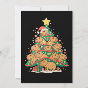 Capy Christmas Capybara Xmas Tree Holiday Season Card