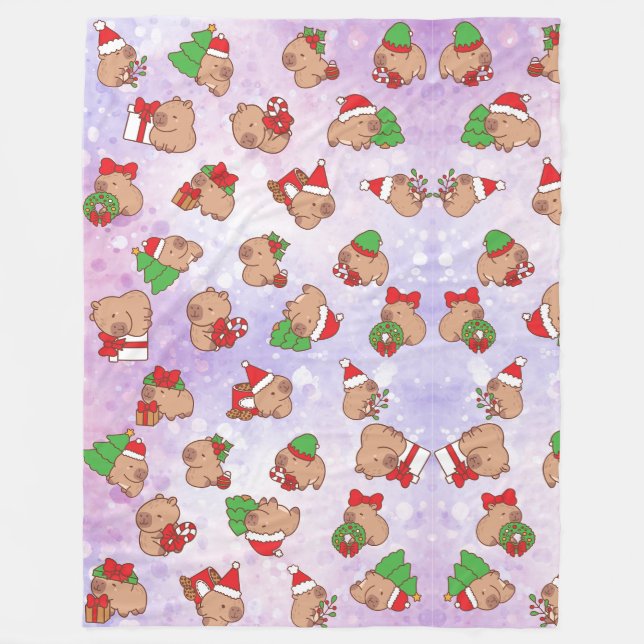 Capy-Christmas Cosy Fleece Blanket (Front)