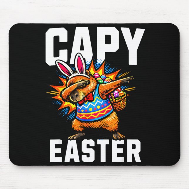 Capy Easter Capybara Funny Dabbing  Mouse Pad (Front)