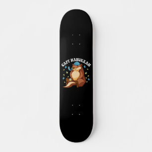Capy Hanukkah Funny Jewish Capybara Hanukkah Gift Skateboard