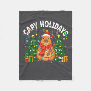 Capy Holidays Capybara Santa Hat Xmas Men Women Ki Fleece Blanket