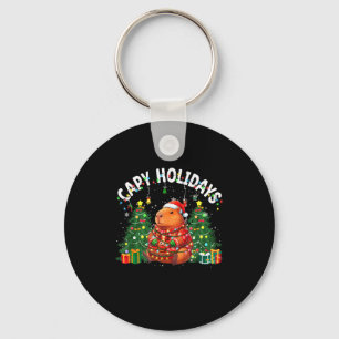 Capy Holidays Capybara Santa Hat Xmas Men Women Ki Key Ring
