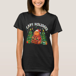 Capy Holidays Capybara Santa Hat Xmas Men Women Ki T-Shirt