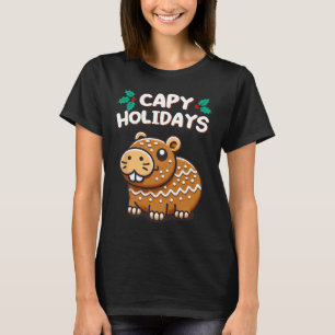 Capy Holidays Christmas Baking Gingerbread Cookie T-Shirt