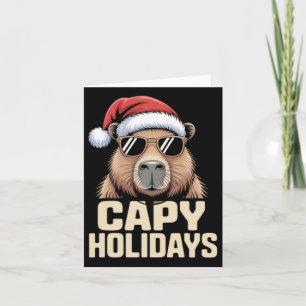 Capy Holidays Funny Christmas Capyra Santa Suit Hu Card