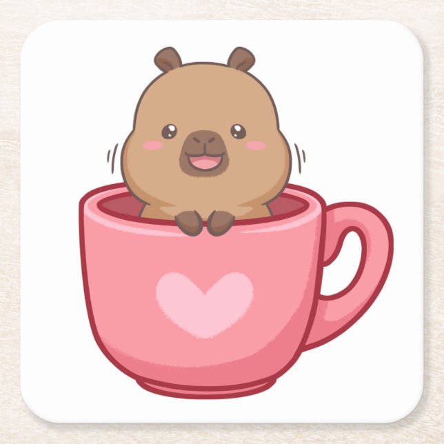 Capy Love Paper Coaster (Front)