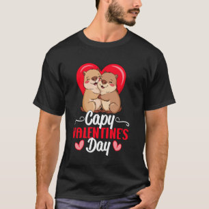 Capy Valentine's Day Funny Capybara Lover Cute Cou T-Shirt