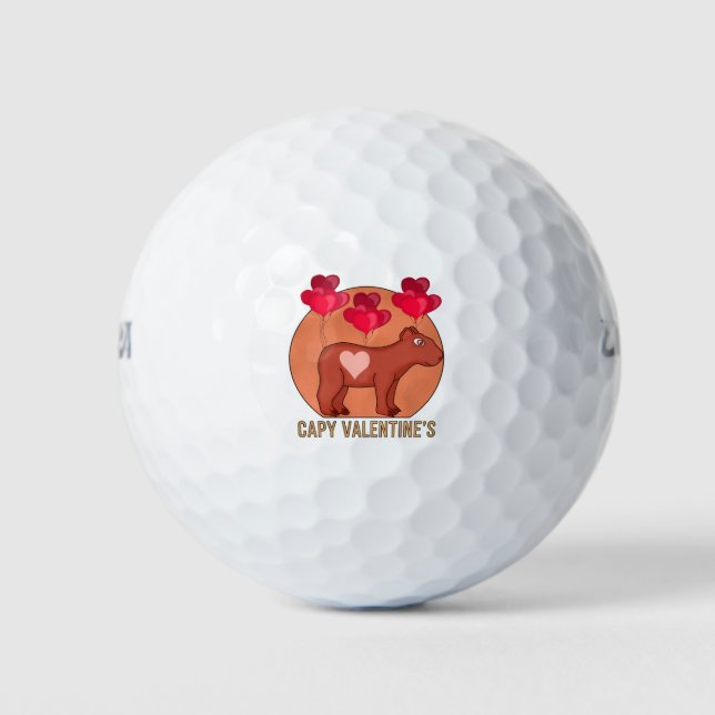 Capy Valentine's Golf Balls (Front)
