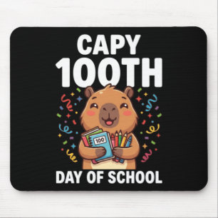 Capybara 100th Day Of School Cute Capy Animal Mouse Pad