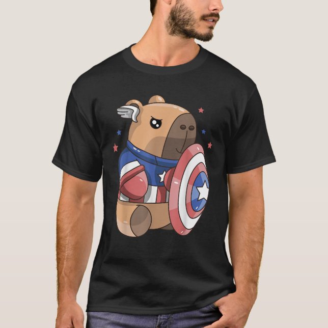 Capybara 4th Of July Boys American Flag Boy Girl K T-Shirt (Front)