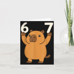 Capybara 67 Meme Six Seven Funny  Card