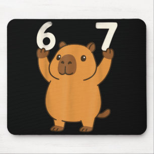 Capybara 67 Meme Six Seven Funny  Mouse Pad