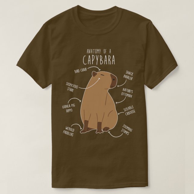 Capybara Anatomy 3 T-Shirt (Design Front)