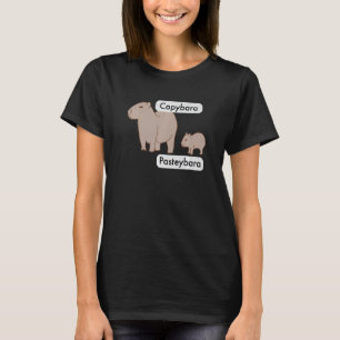 Capybara and Baby Capybara Pup Copy Paste Pun T-Shirt