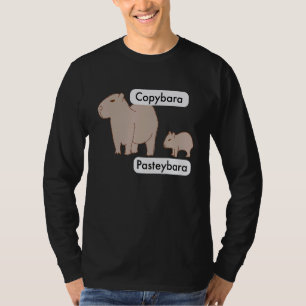 Capybara and Baby Capybara Pup Copy Paste Pun T-Shirt