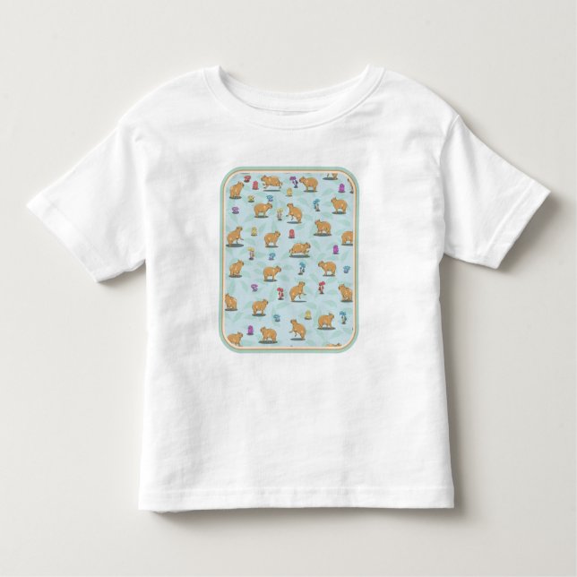 Capybara and mushroom pattern toddler T-Shirt (Front)