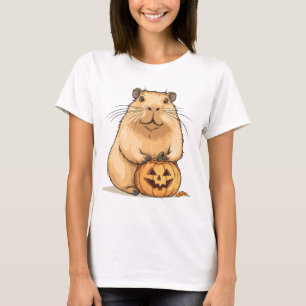 Capybara and Pumpkin Halloween T-Shirt