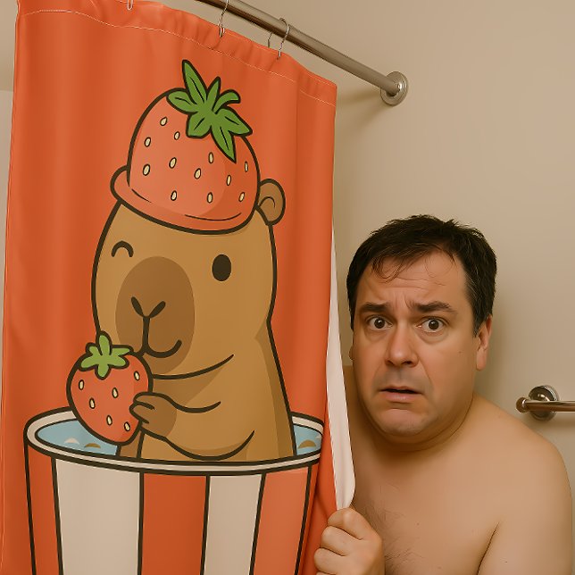 Capybara and Strawberry Curtain | Cute Fruit  (Creator Uploaded)