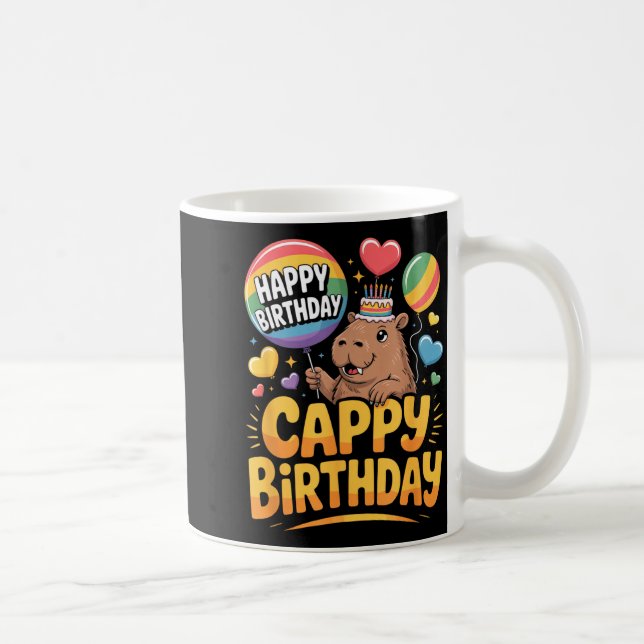 Capybara Animal Lover Fun Cappy Birthday Party Sup Coffee Mug (Right)