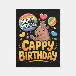 Capybara Animal Lover Fun Cappy Birthday Party Sup Fleece Blanket