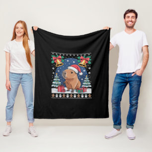 Capybara Animal Lover Xmas Gift Ugly Capybara Fleece Blanket
