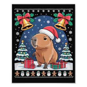 Capybara Animal Lover Xmas Gift Ugly Capybara  Photo Print