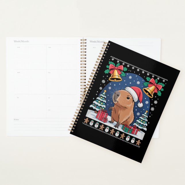 Capybara Animal Lover Xmas Gift Ugly Capybara  Planner (Display)