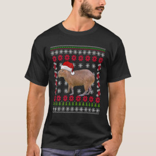 Capybara Animal Lover Xmas Santa Hat Ugly Capybara T-Shirt
