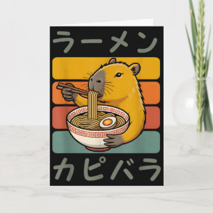 Capybara Anime Graphic Ramen Kawaii Japanese Vinta Card