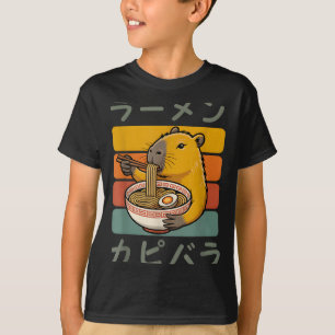 Capybara Anime Graphic Ramen Kawaii Japanese Vinta T-Shirt