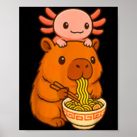 Capybara Anime Ramen Axolotl Funny Graphic Kawaii