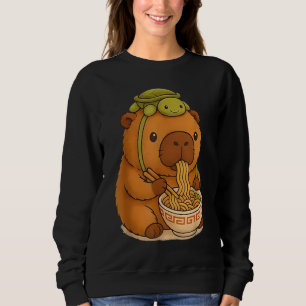 Capybara Anime Ramen Turtle Funny Graphic Kawaii Sweatshirt