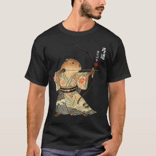 Capybara Archery Samurai Kyudo Japanese Animal Art T-Shirt