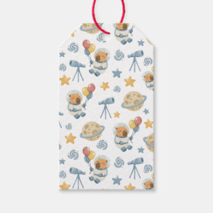 Capybara Astronaut Pattern Gift Tags