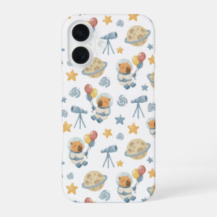 Capybara Astronaut Pattern -   iPhone 16 Case
