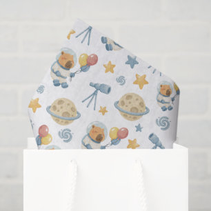 Capybara Astronaut Pattern Tissue Paper