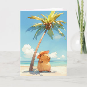 Capybara At The Tropics Card