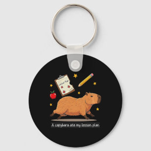 Capybara Ate My Lesson Plan Teacher Student Back T Key Ring