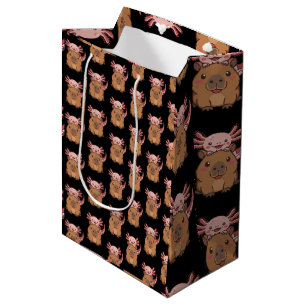 Capybara Axolotl Kawaii Animal Lover Zoo Day Medium Gift Bag