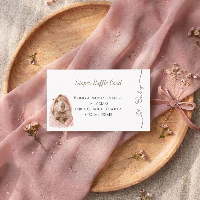 Capybara Baby Shower • Diaper Raffle Card (Capybara Baby Shower Diaper Raffle Card)