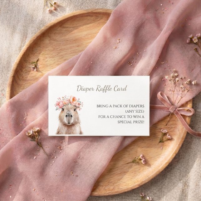Capybara Baby Shower • Diaper Raffle Card (Capybara Baby Shower • Diaper Raffle Card)