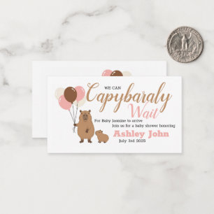 Capybara Baby Shower Honouring Invitation   card