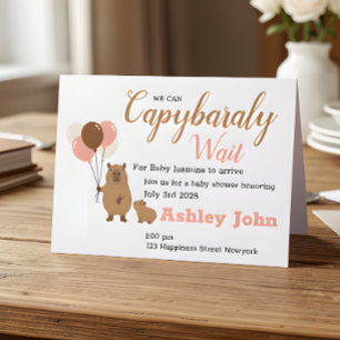 Capybara Baby Shower Honouring Invitation card