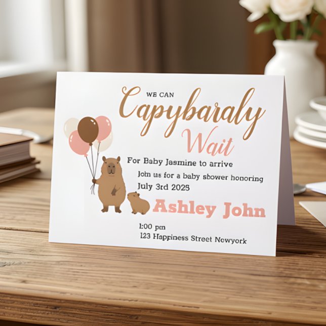 Capybara Baby Shower Honouring Invitation | card (Creator Uploaded)